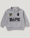 BAPE EMBROIDERY PATCH RELAXED FIT HALF ZIP SWEATSHIRT KIDS