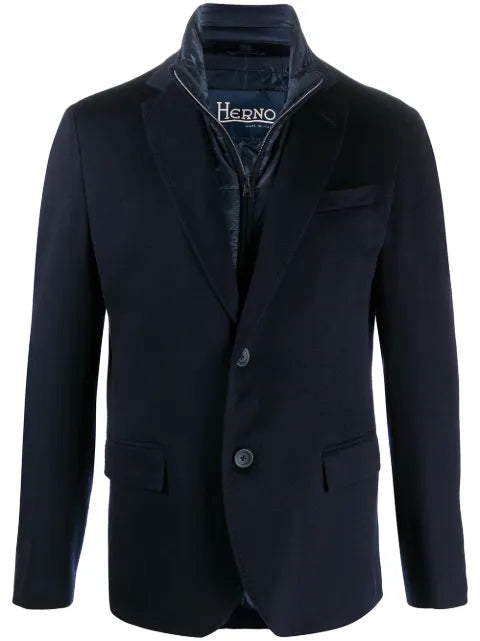 Herno padded-detail single-breasted blazer