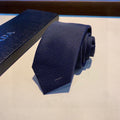 Prada Style Men's Solid Navy Silk Tie