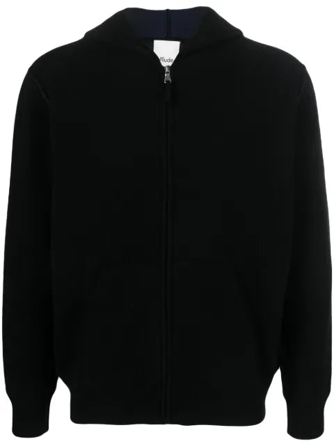 Allude classic-hood zip-up jumper