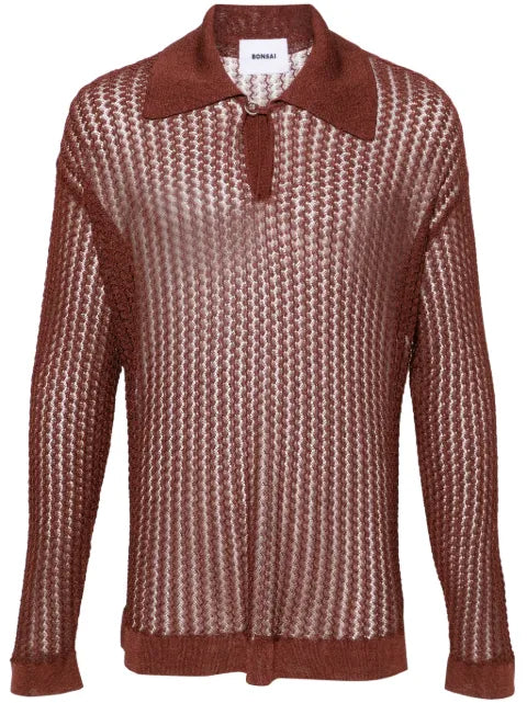 Bonsai V-neck polo-collar sweater