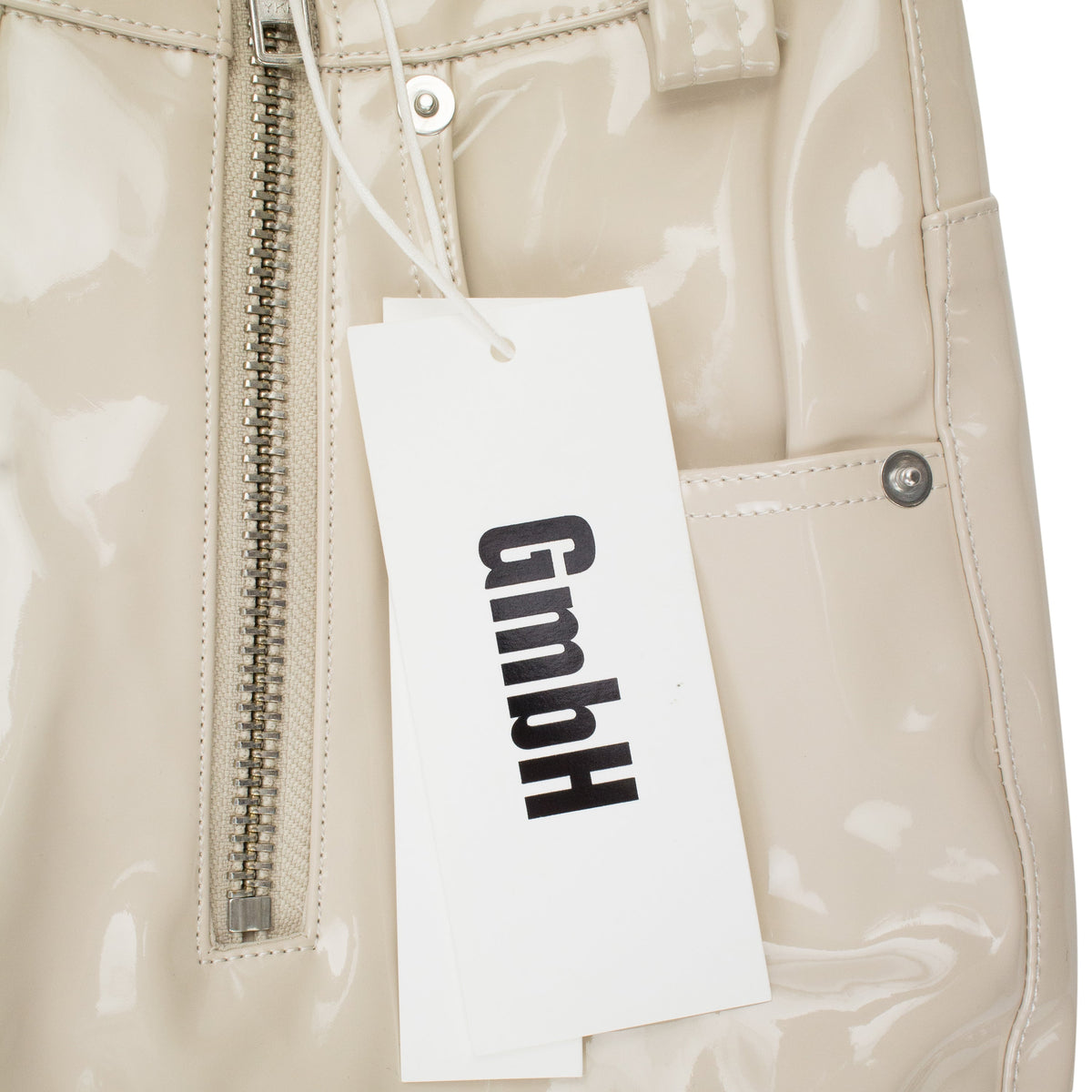 HIGH WAISTED VINYL BEIGE TROUSER