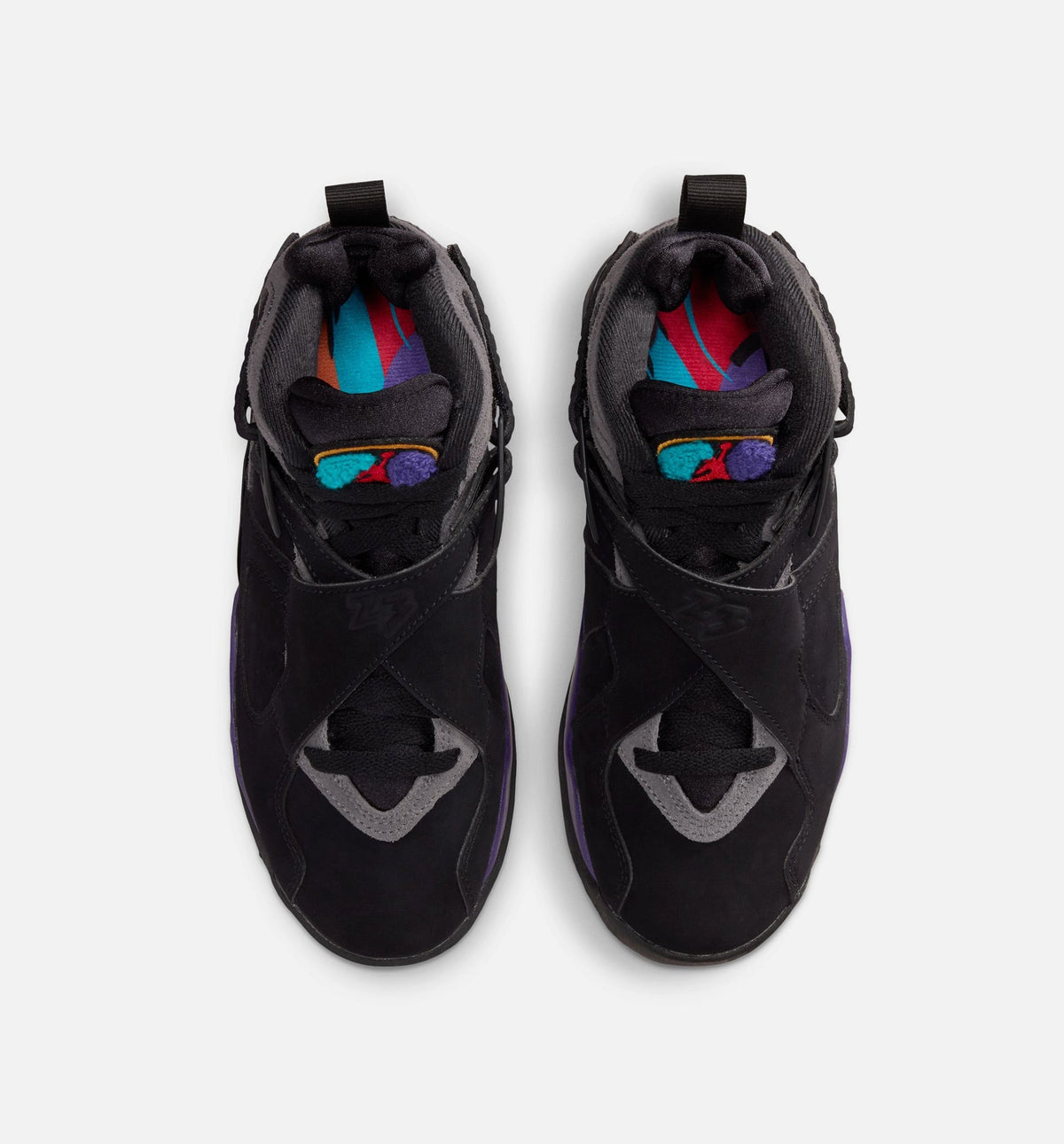 Air Jordan 8 Retro Aqua Grade School Sneakers - Black/Multi-Color/Bright Concord