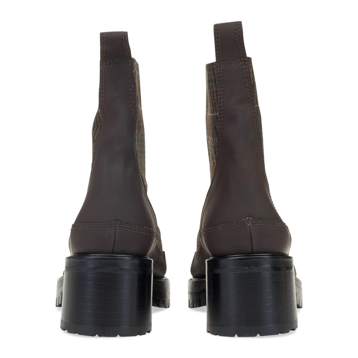 BROWN EXCLUSIVE PLAID CHRIS ANKLE BOOTS