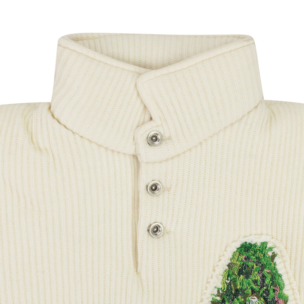 IVORY PUFFED RUGBY BUTTON-DOWN SHIRT