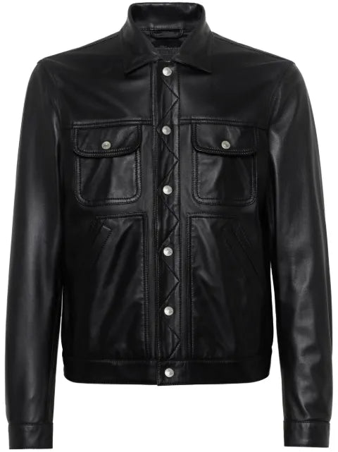 DSQUARED2 leather boxy Jeans jacket
