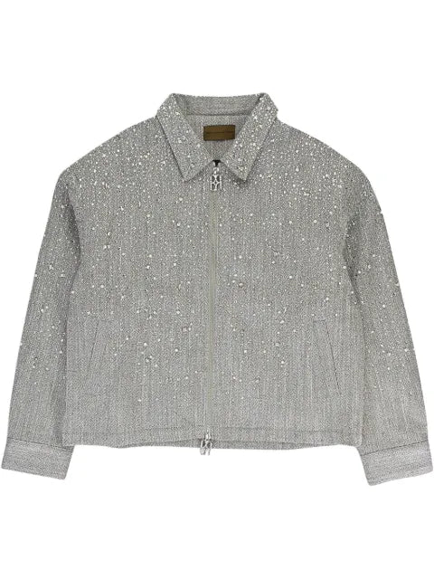 BIRTH OF ROYAL CHILD rhinestone-embellished "Light Grey" jacket