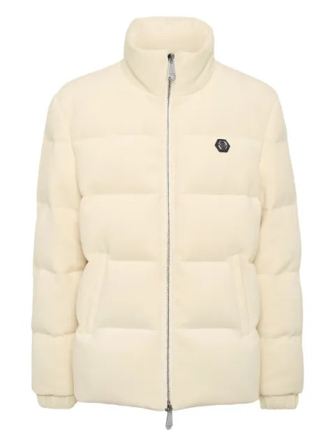 Philipp Plein quilted embroidered puffer jacket