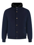Moorer buttoned fur-collar jacket