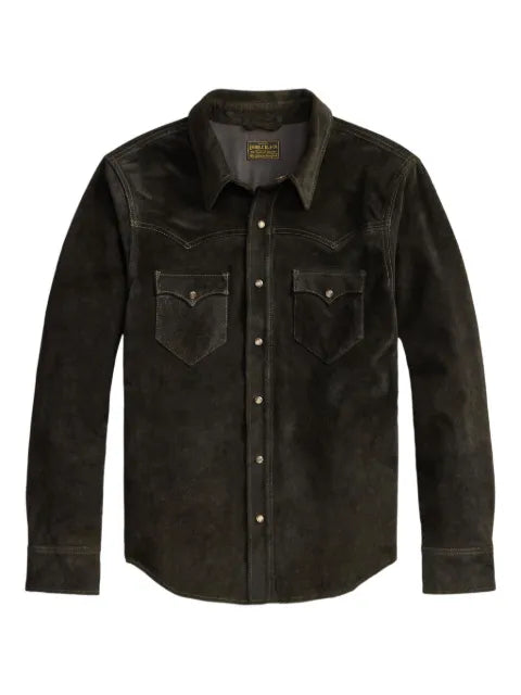 Ralph Lauren RRL press-stud leather overshirt