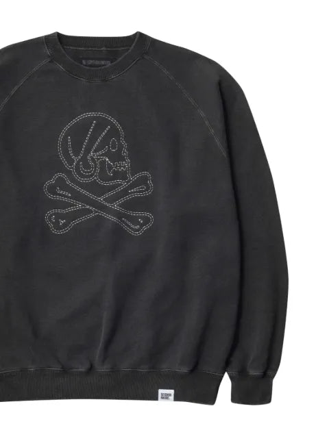 Neighborhood skull-embroidered sweatshirt