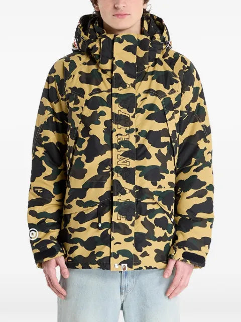A BATHING APE® camo shark snowboard jacket