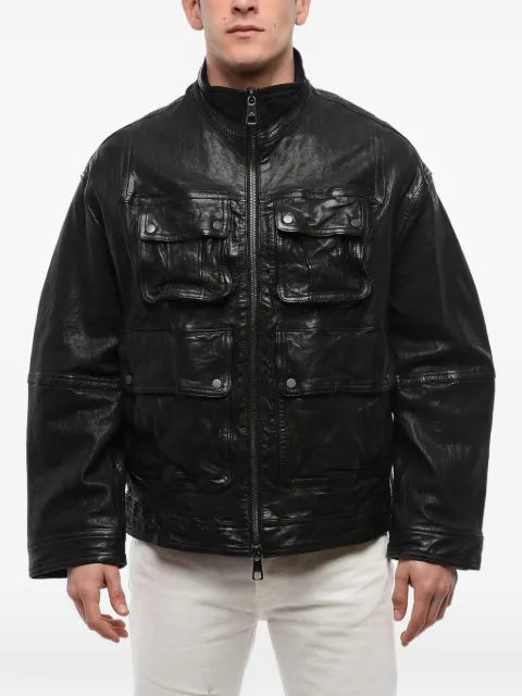 Neil Barrett multi-pocket leather jacket