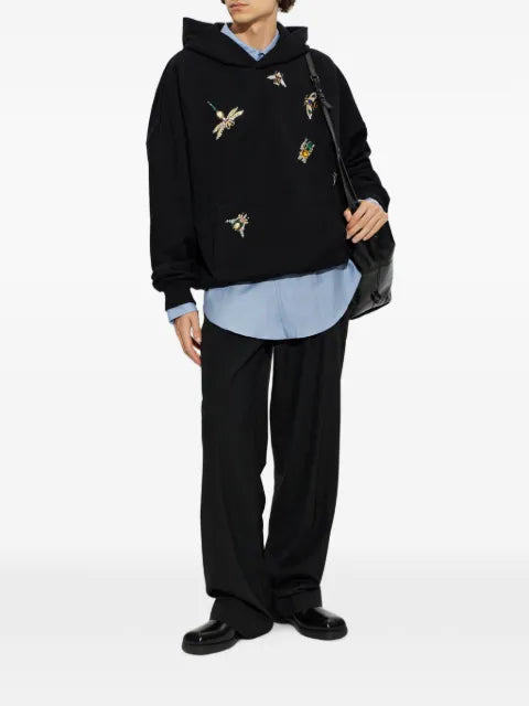 Balmain appliqué-embellished cotton hoodie