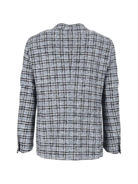 Brera check-pattern notched-lapels jacket