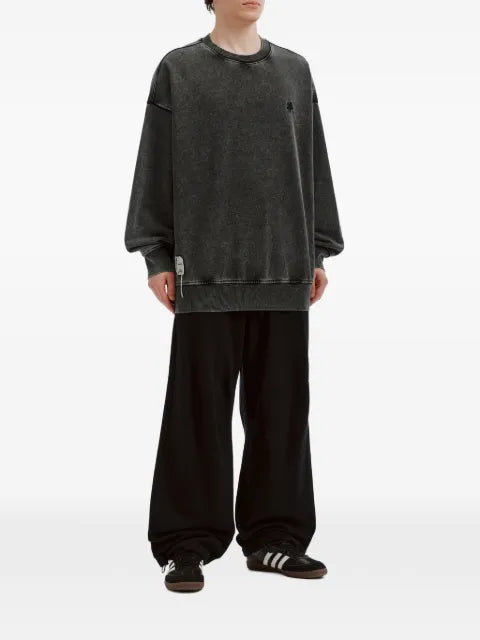 FIVE CM star-patch acid-wash sweatshirt