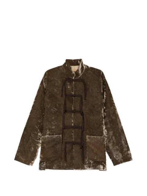 Uma Wang frog-fastening velvet jacket