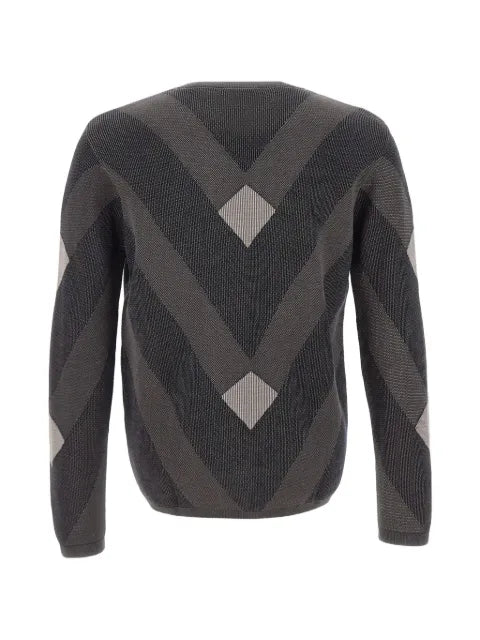Emporio Armani argyle-pattern long-sleeve sweater