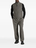 Manière De Voir Levi in grey herringbone wool zip gilet