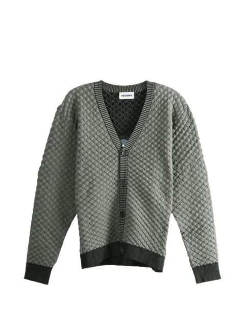 Kozaburo quilted-effect V-neck cardigan