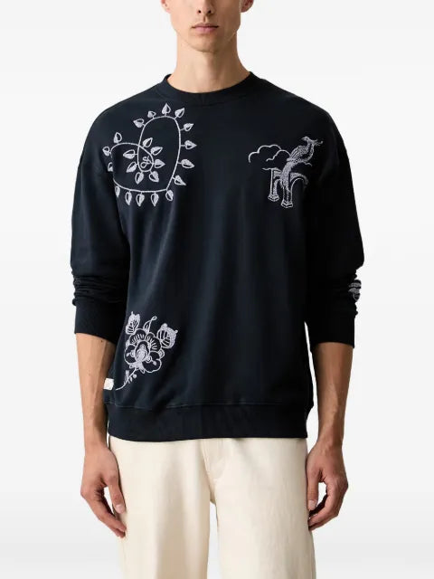 Scotch & Soda x Royal Delft embroidered crew-neck sweater