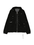 Mastermind Japan distressed-effect zip-up hoodie