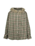 KAMIYA  faux-fur hooded overshirt