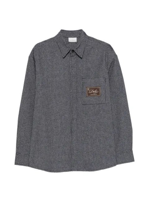 Drôle De Monsieur houndstooth-pattern zip-up shirt
