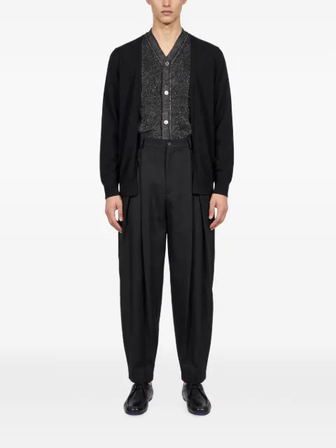 Comme des Garçons Homme Plus layered-effect fine-knit cardigan