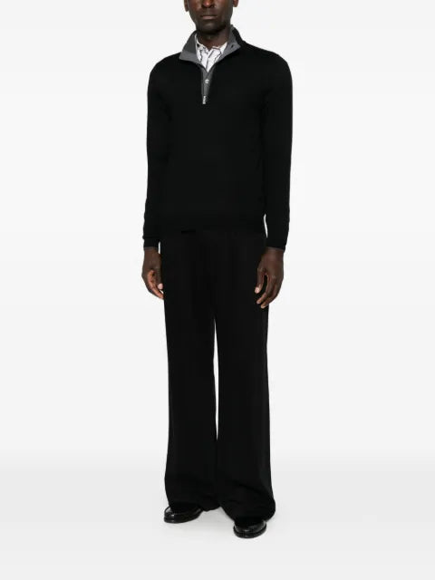 Gran Sasso quarter-zip mock-neck sweater