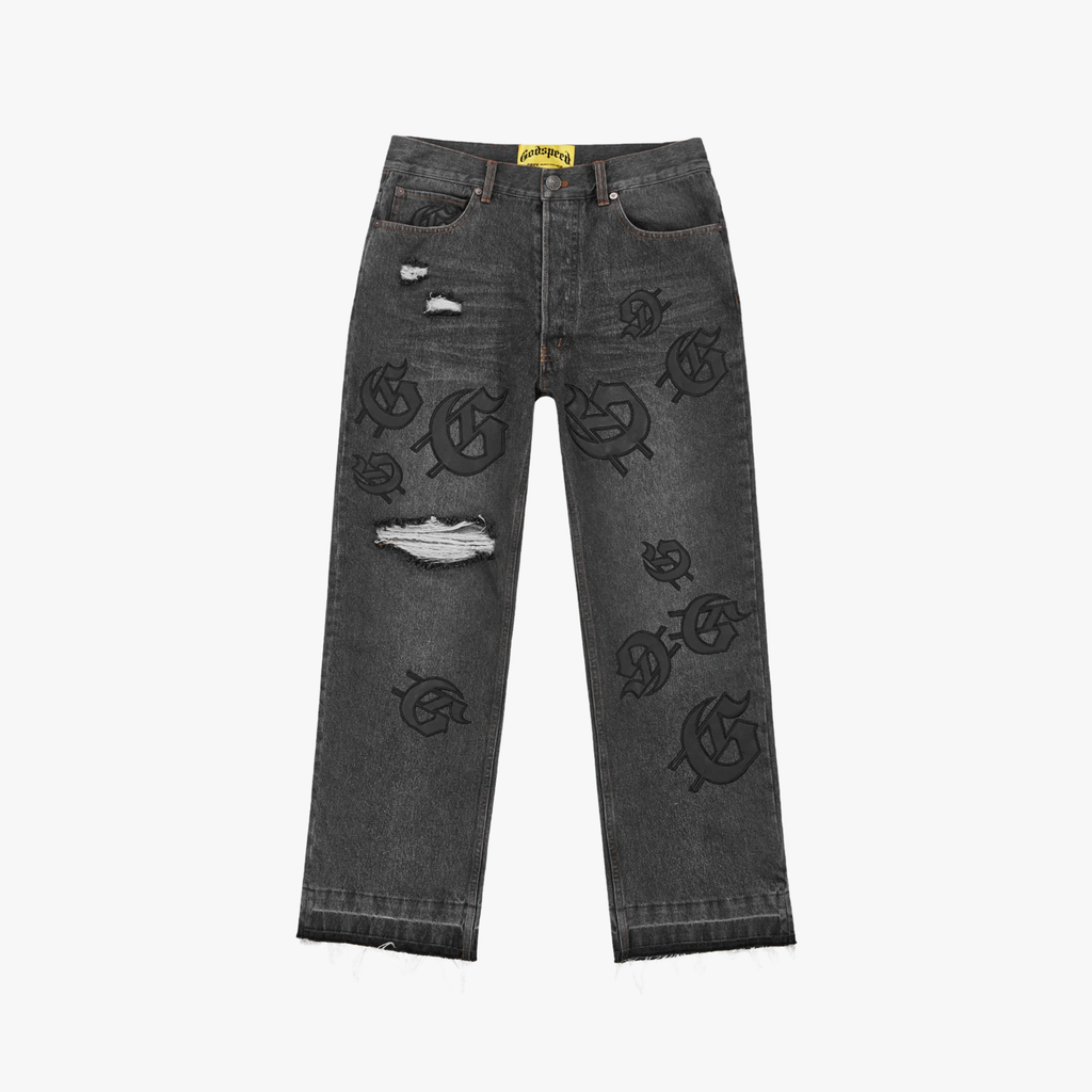 GodSpeed Scattered GS Logo Denim Black Wash