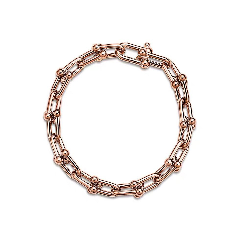 Tiffany Style Horseshoe Cubic Zirconia 18K Gold-Plated Bracelet
