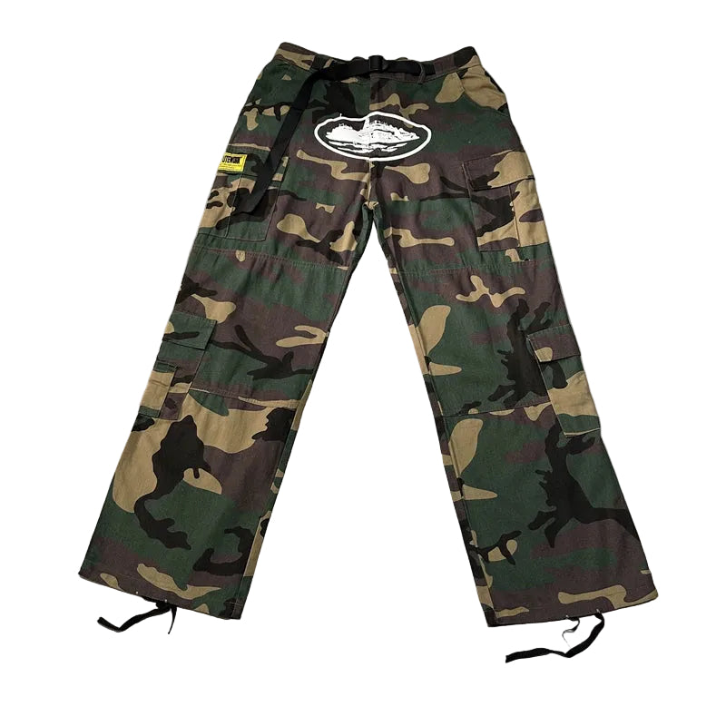 Corteiz Alcatraz Camo Cargo Pants – Green Camo