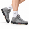 Air Jordan 5 Retro Wolf Grey Black Sneakers
