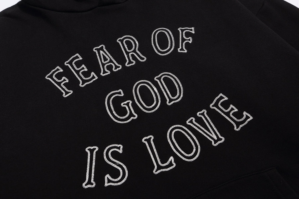 Fear of God Is Love Washed Graphic Hoodie