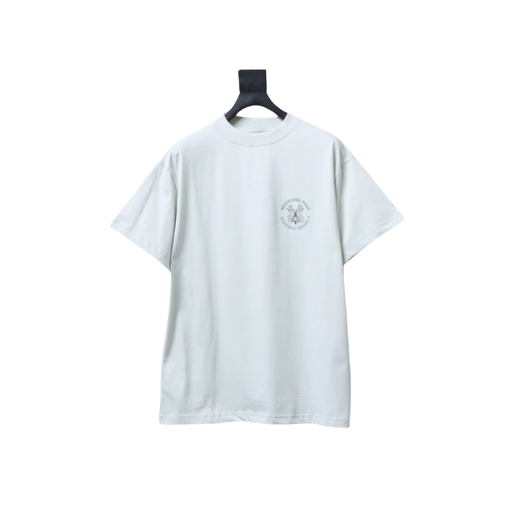 Balenciaga 25ss Key Badge Print Short-Sleeved Tee White