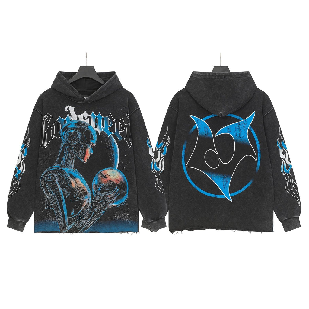Godspeed Robot Skull Flame Graphic Hoodie