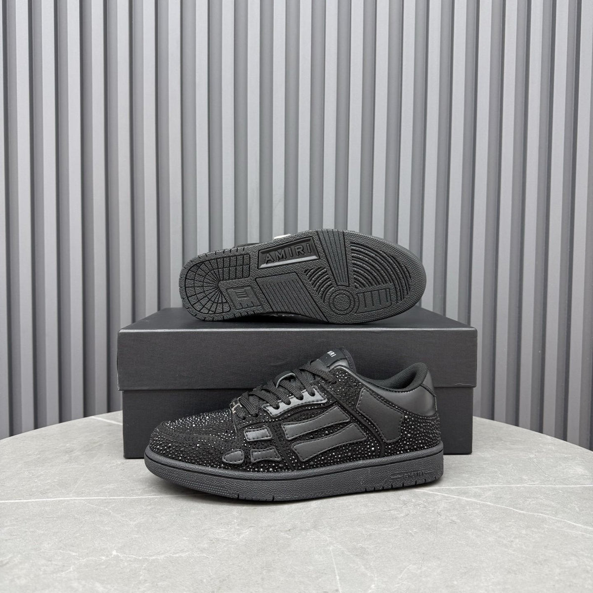 Amiri Black Embellished Low-Top Sneakers