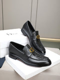 Dior Black Buckle Loafers