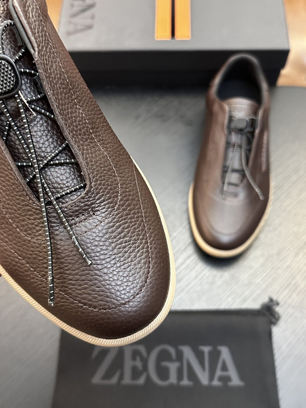 Zegna Zip-Front Slip-On Sneakers