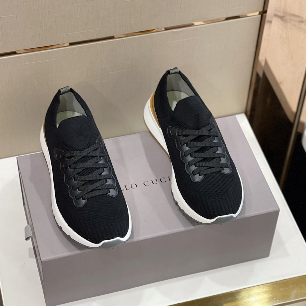 Brunello Cucinelli Men's Knit Lace-Up Sneakers - Textured Knit Upper