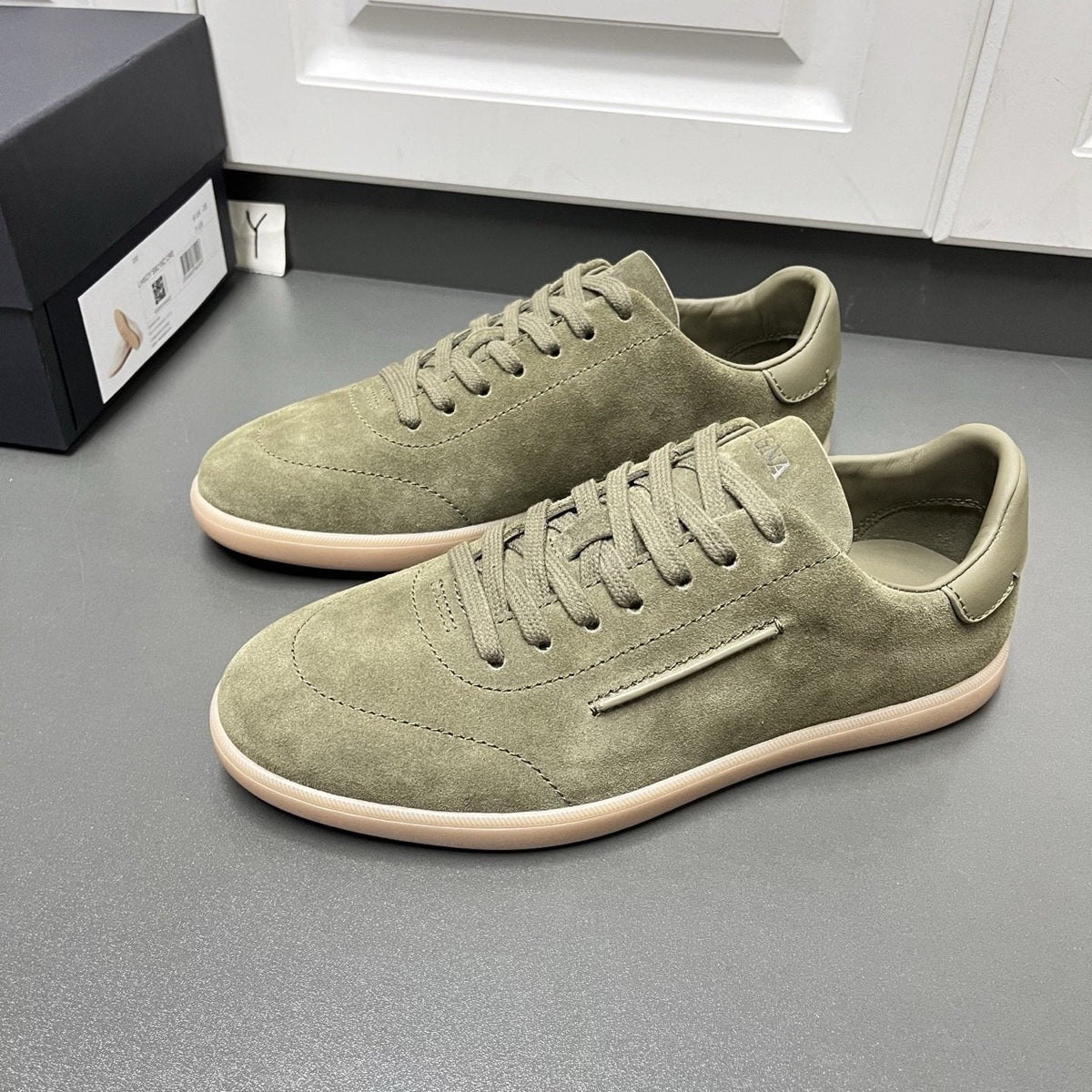 Zegna 232 Suede Low-Top Sneakers