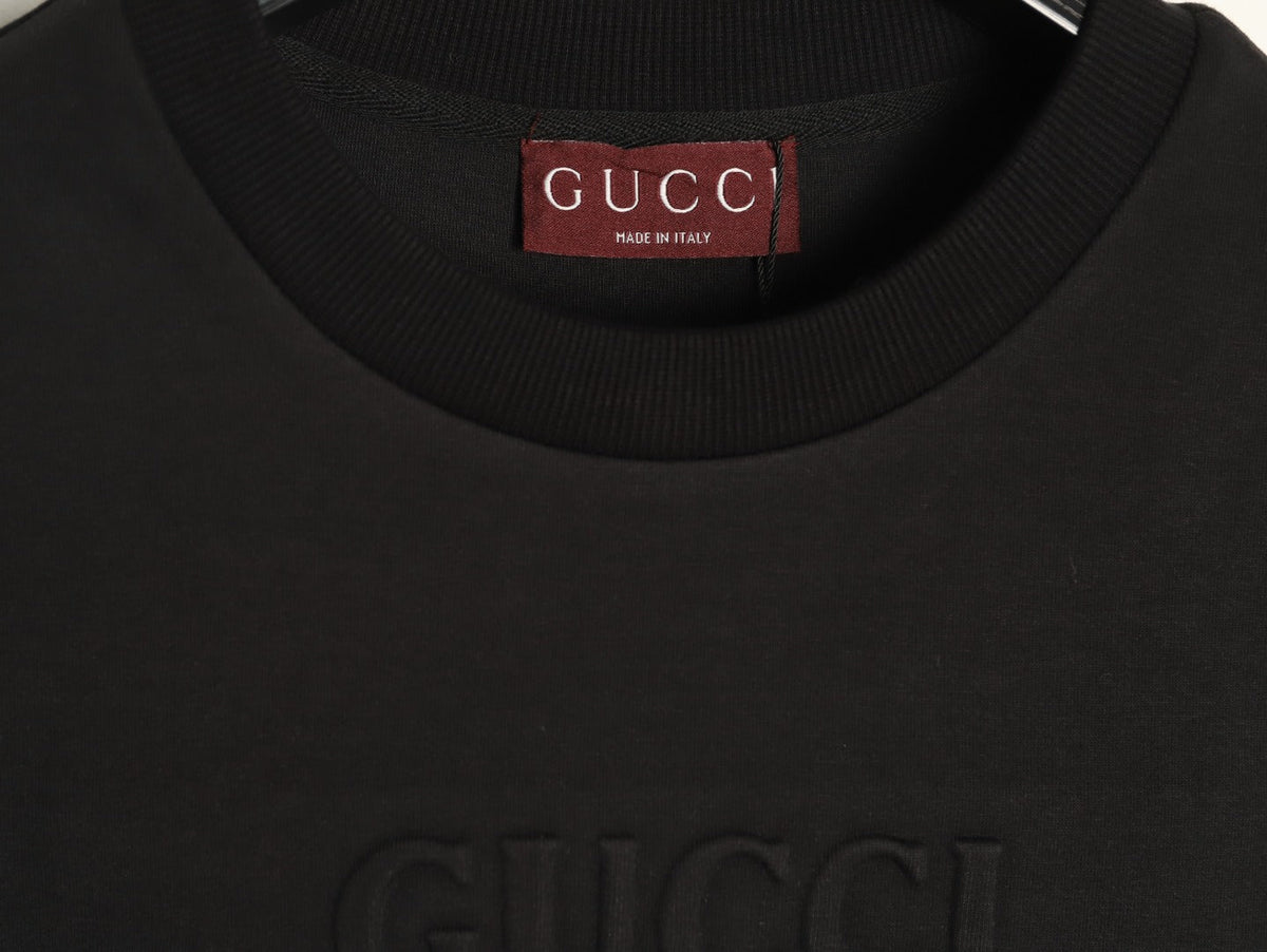 Gucci Interlocking G and Lettering Crewneck Sweatshirt - Black